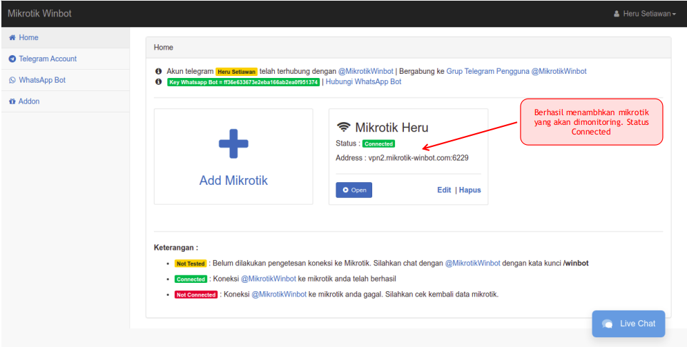 Mikrotik Winbot Dashboard